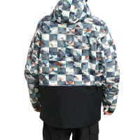 QUIKSILVER MISSION PRINTED BLOCK SNOW JK BARN RED ONGRID