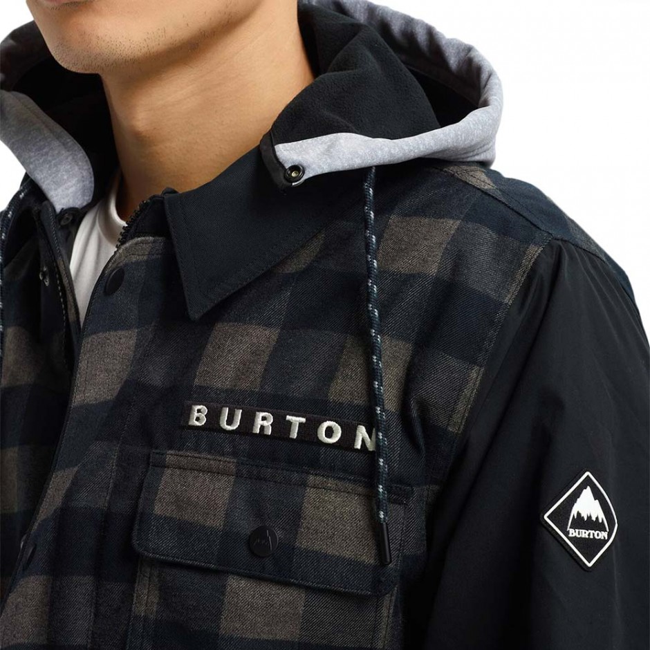 BURTON DUNMORE SNOW JACKET TRUE BLK HTR BUFFALO PLAID | Skateshop