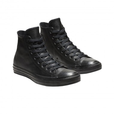 CONVERSE CHUCK TAYLOR ALL STAR LEATHER HIGH TOP SHOES BLK MONO