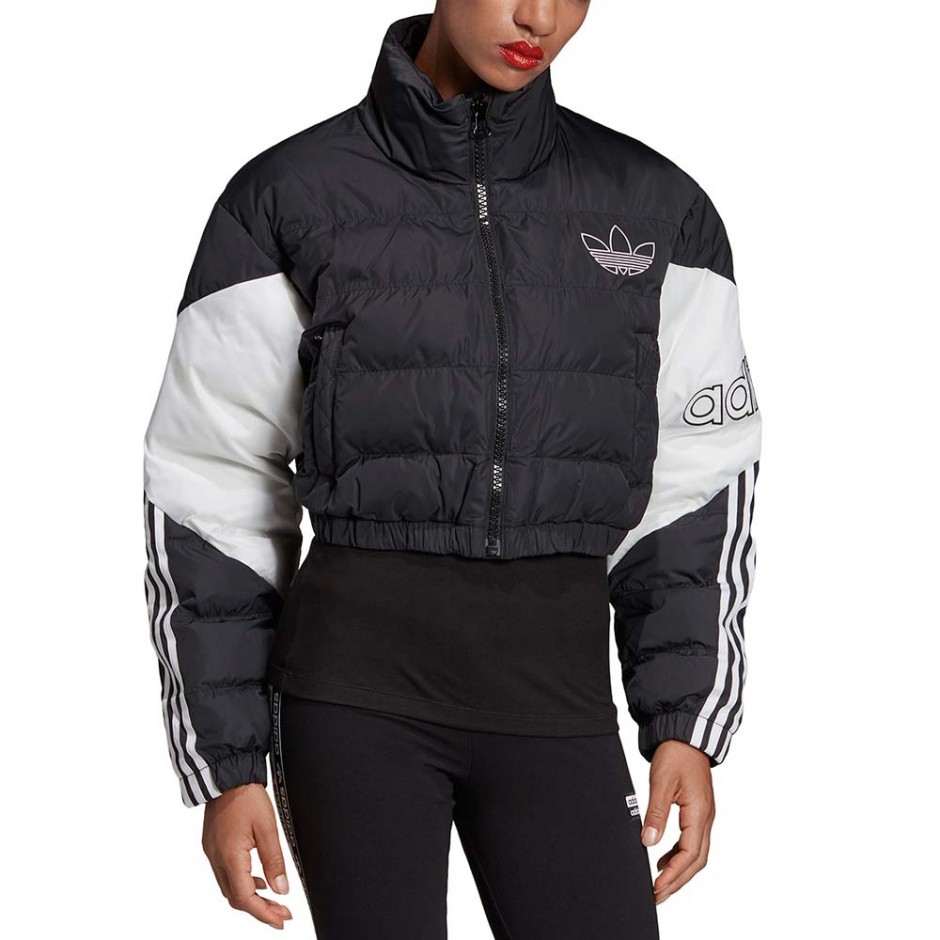 ADIDAS CROPPED PUFFER W JACKET BLACK/WHITE