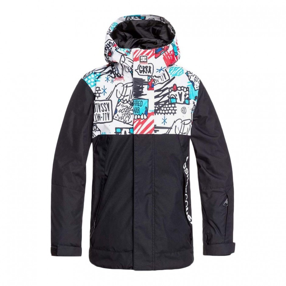 DC DEFY YOUTH SNOW JACKET WHITE YTH MINI PLY PRINT