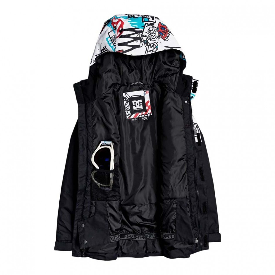 DC DEFY YOUTH SNOW JACKET WHITE YTH MINI PLY PRINT