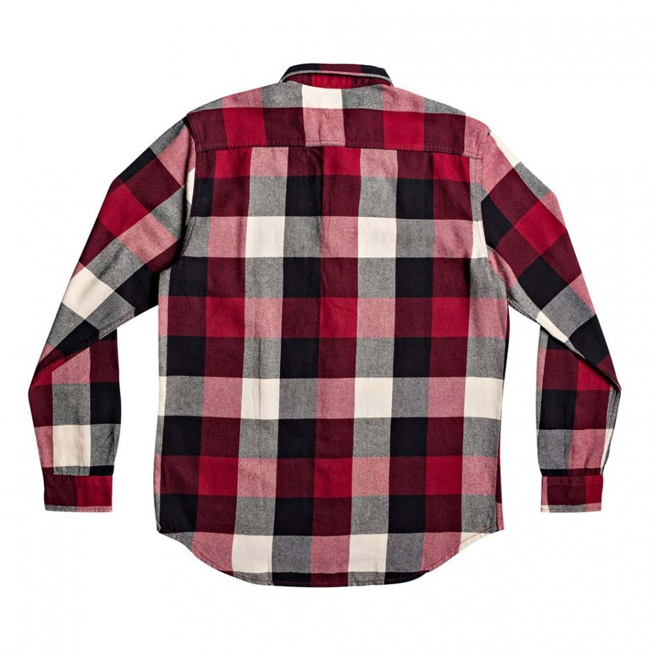 QUIKSILVER MOTHERFLY FLANNEL LS SHIRT GARNET