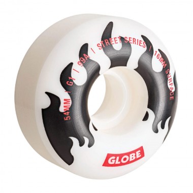 GLOBE G1 WHEELS WHITE/BLACK/FLAMES 54mm