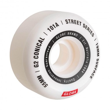GLOBE G2 CONICAL STREET WHEELS WHITE/ESSENTIAL 55mm