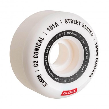 GLOBE G2 CONICAL STREET WHEELS WHITE/ESSENTIAL 53mm