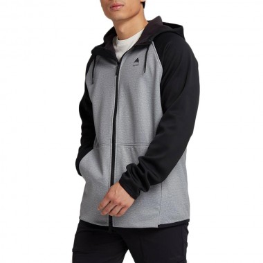 BURTON CROWN WEATHERPROOF ZIP HOODIE GRAY HEATHER/TRUE BLK