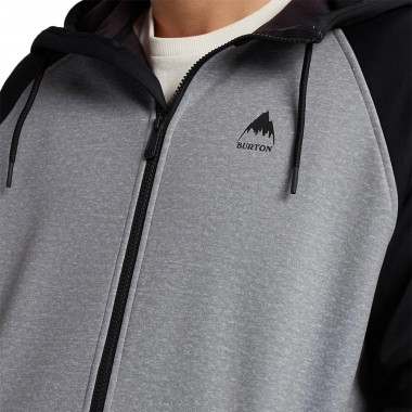 BURTON CROWN WEATHERPROOF ZIP HOODIE GRAY HEATHER/TRUE BLK