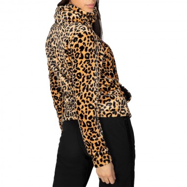 PROTEST PACO 21 LEOPARD PRINT FLEECE JACKET TORTILLA