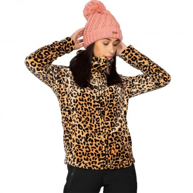 PROTEST PACO 21 LEOPARD PRINT FLEECE JACKET TORTILLA