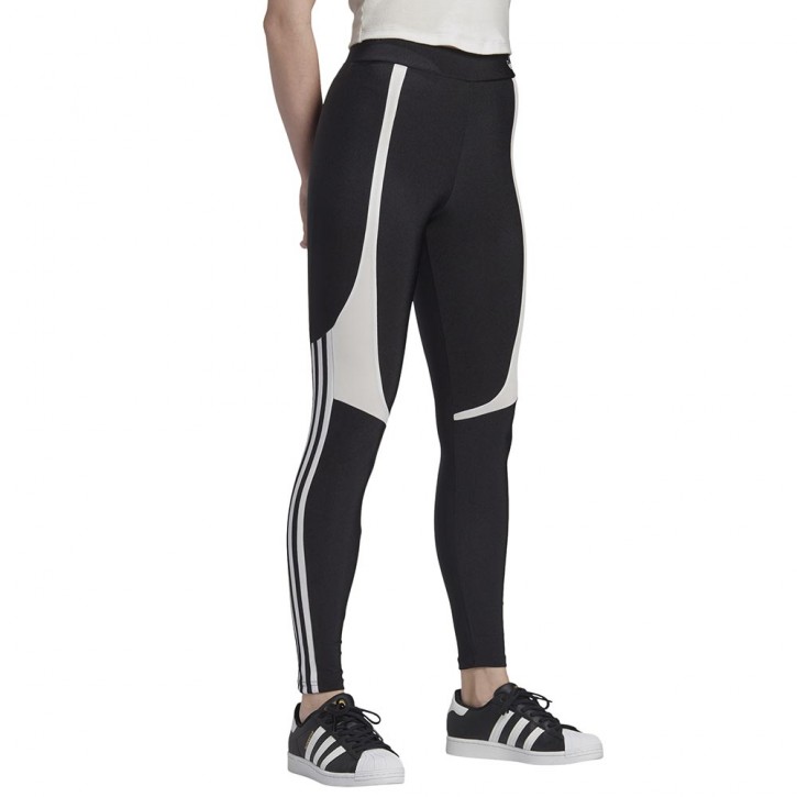 adidas 3 stripe leggings black and white
