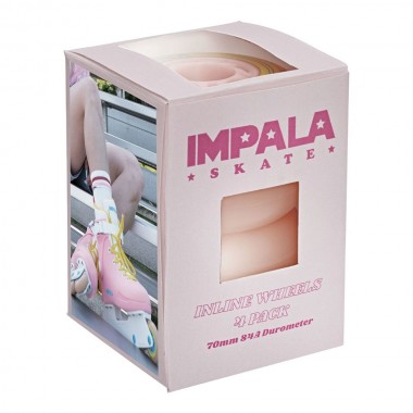 IMPALA INLINE WHEELS 4PK PINK/YELLOW 70mm