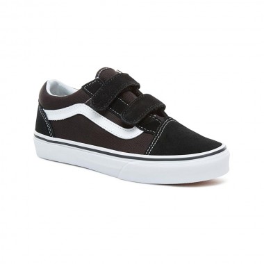 VANS OLD SKOOL V JR SHOES BLACK/TRUE WHITE