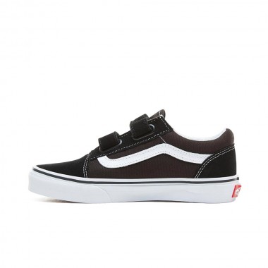 VANS OLD SKOOL V JR SHOES BLACK/TRUE WHITE