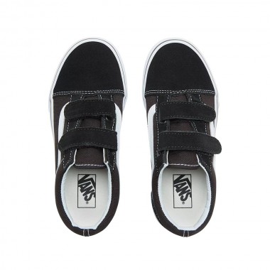 VANS OLD SKOOL V JR SHOES BLACK/TRUE WHITE