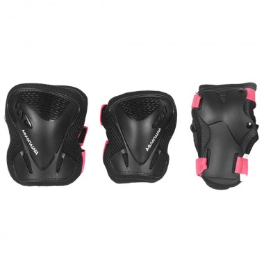 ATHLOPAIDIA adults protection set - Black/Fuchsia