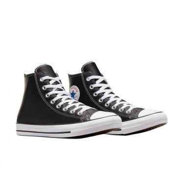 CONVERSE CHUCK TAYLOR HI ALL STAR LEATHER SHOES BLACK