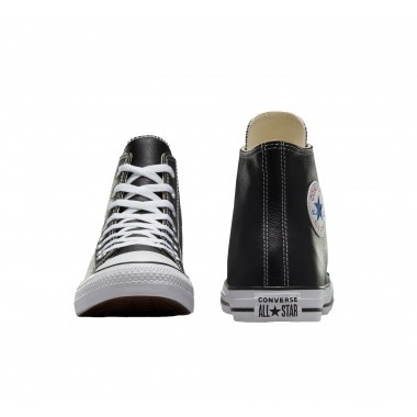CONVERSE CHUCK TAYLOR HI ALL STAR LEATHER SHOES BLACK