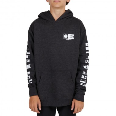 SALTY CREW ALPHA FLAG BOYS HOODIE CHARCOAL HEATHER