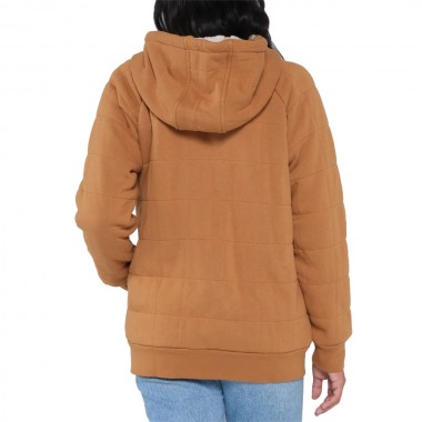 SALTY CREW SEEKING SHERPA ZIP HOODIE WORKWEAR BROWN