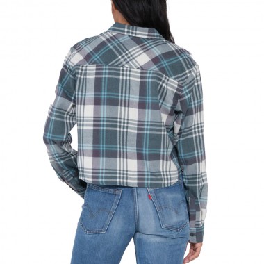 SALTY CREW GOLDEN AGE CROP FLANNEL SHIRT SAGE