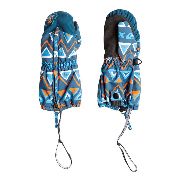 QUIKSILVER INDIE K SNOW MITTENS SNOW PYRAMID MAJOLICA BLUE