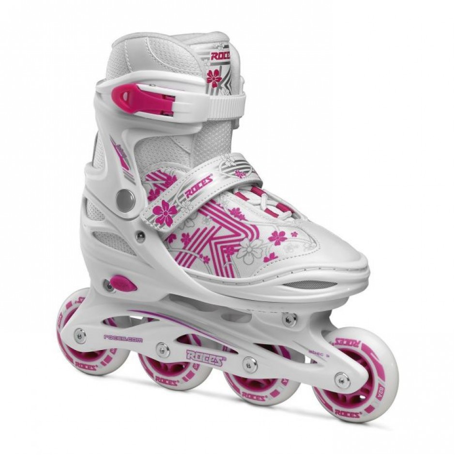 ROCES Jokey 3.0 Girl Adjustable Inline Skate - White/Pink