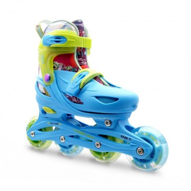 PLY Flash boy Adjustable Inline Skates - Sky Blue/Lime