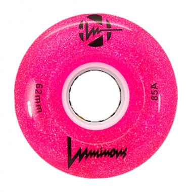 LUMINOUS 62mm/85A Ροδάκια Led - Glitter Pink (4αδα)