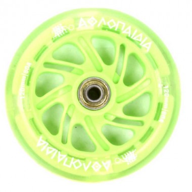 Athlopaidia Led Wheel 120mm with Bearing for Scooter 61212, Green
